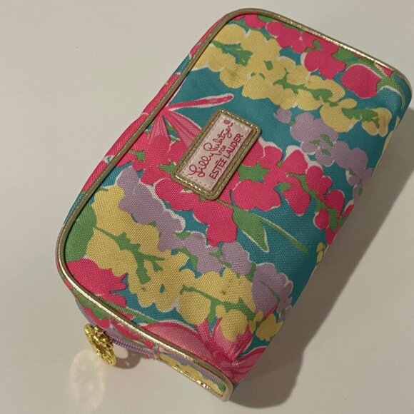PREPPY COQUETTE ESTEE LAUDER LILLY PULITZER MAKE UP BAG HOT PINK LILAC FLORAL - Picture 14 of 14